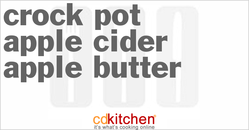 Apple Cider Apple Butter - CDKitchen.com