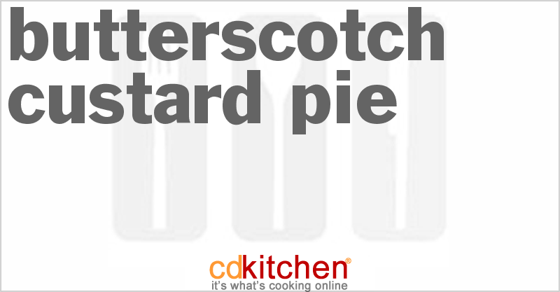 Butterscotch Custard Pie - CDKitchen.com