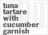 recipe for tuna tartare with cucumber garnish
