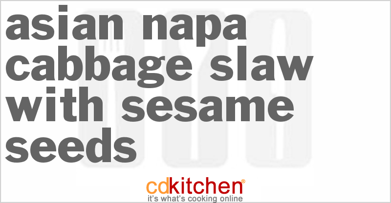 Asian Napa Cabbage Slaw With Sesame Seeds - CDKitchen.com