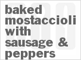 recipe for baked mostaccioli with sausage & peppers