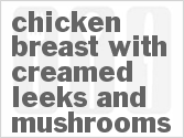 recipe for chicken breast with creamed leeks and mushrooms