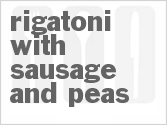 recipe for rigatoni with sausage and peas