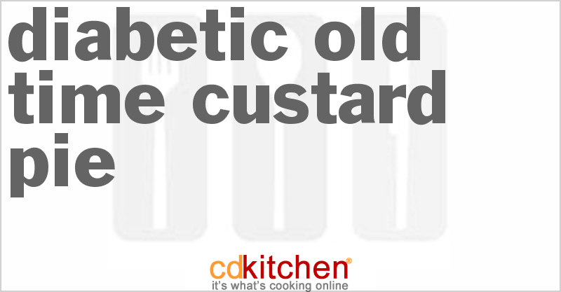 Diabetic Old Time Custard Pie - CDKitchen.com