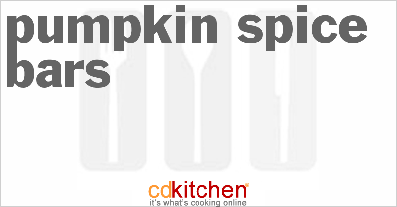Pumpkin Spice Bars - CDKitchen.com