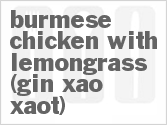 recipe for burmese chicken with lemongrass (gin xao xaot)