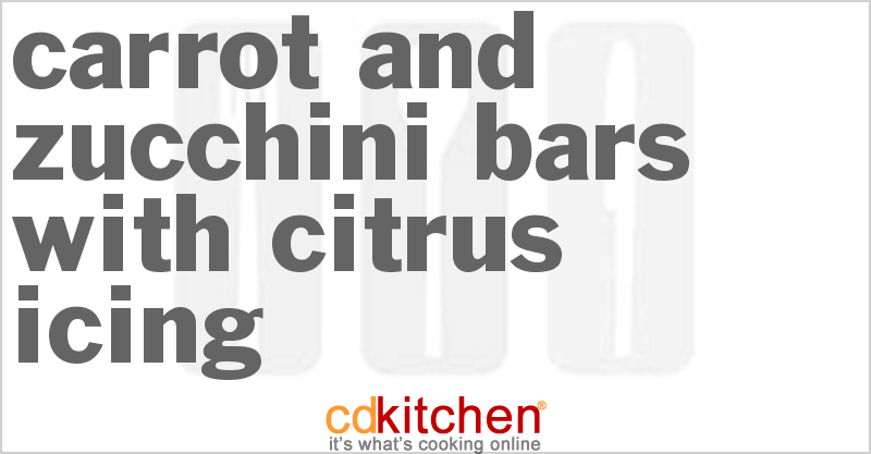 Carrot And Zucchini Bars With Citrus Icing - CDKitchen.com