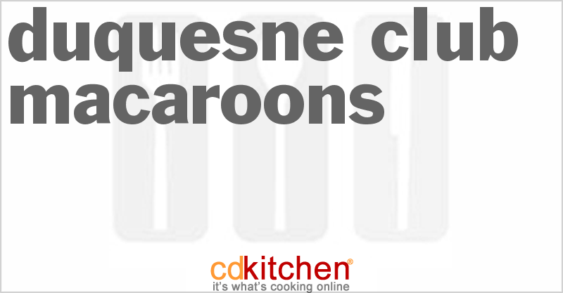 Duquesne Club Macaroons - CDKitchen.com