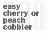recipe for easy cherry or peach slow cooker cobbler