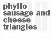 recipe for phyllo sausage and cheese triangles