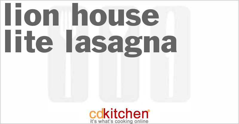 Lion House Lite Lasagna Recipe Cdkitchen Com