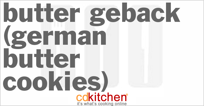 Butter Geback (German Butter Cookies) - CDKitchen.com