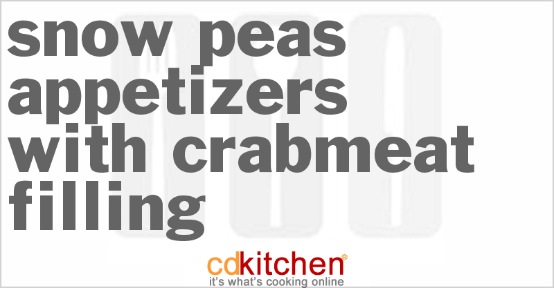 Snow Peas Appetizers With Crabmeat Filling - CDKitchen.com