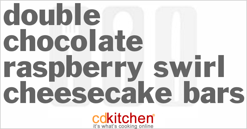 Double Chocolate Raspberry Swirl Cheesecake Bars - CDKitchen.com