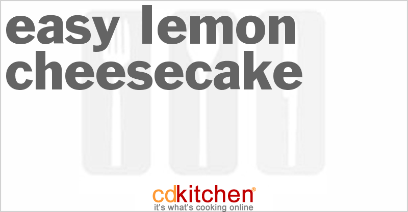 Easy Lemon Cheesecake - CDKitchen.com