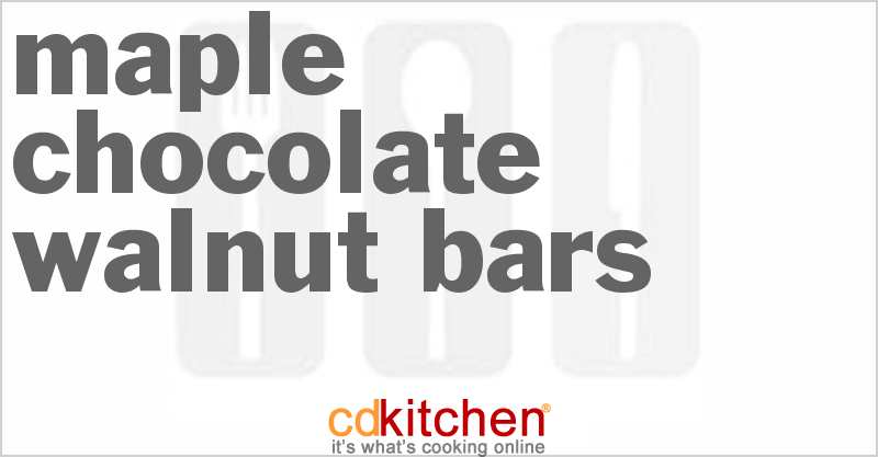 Maple Chocolate Walnut Bars - CDKitchen.com