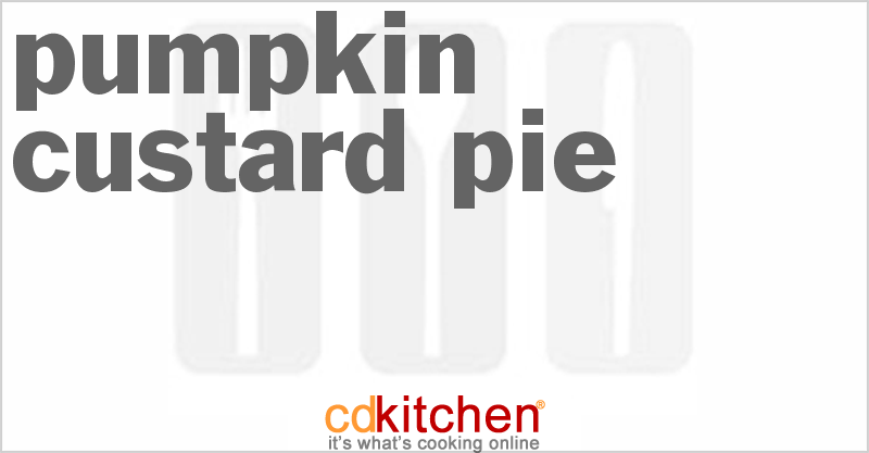 Pumpkin Custard Pie - CDKitchen.com