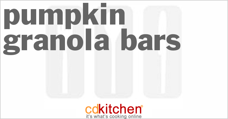 Pumpkin Granola Bars - CDKitchen.com