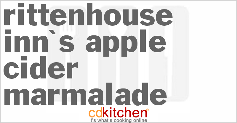Rittenhouse Inn's Apple Cider Marmalade - CDKitchen.com