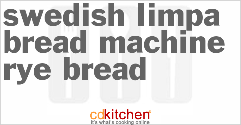 Swedish Limpa Rye Bread - CDKitchen.com