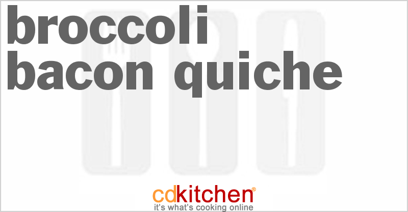 Broccoli Bacon Quiche - CDKitchen.com