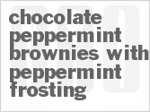 recipe for chocolate-peppermint brownies with peppermint frosting