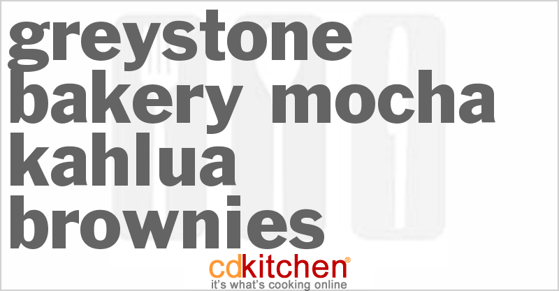Greystone Bakery Mocha Kahlua Brownies - CDKitchen.com