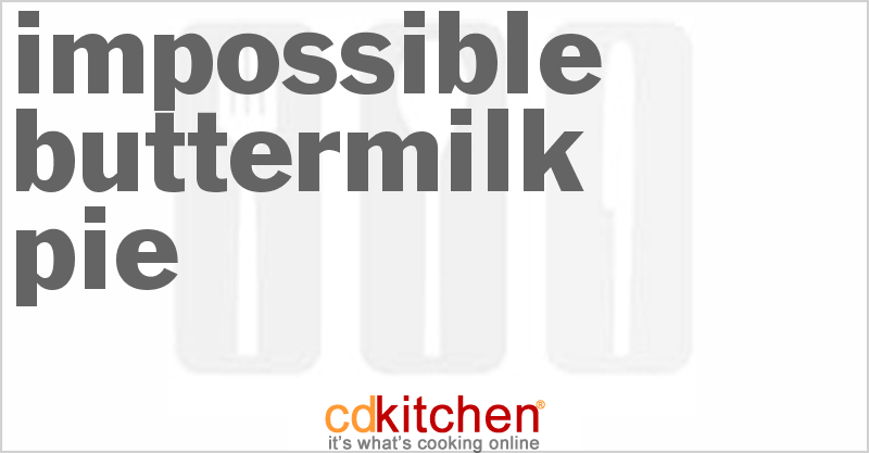 Impossible Buttermilk Pie - CDKitchen.com