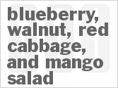 recipe for blueberry, walnut, red cabbage, and mango salad