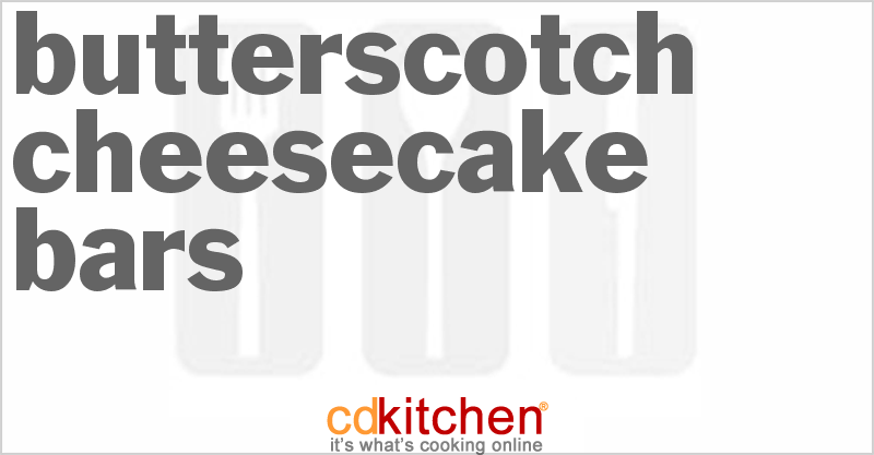 Butterscotch Cheesecake Bars - CDKitchen.com