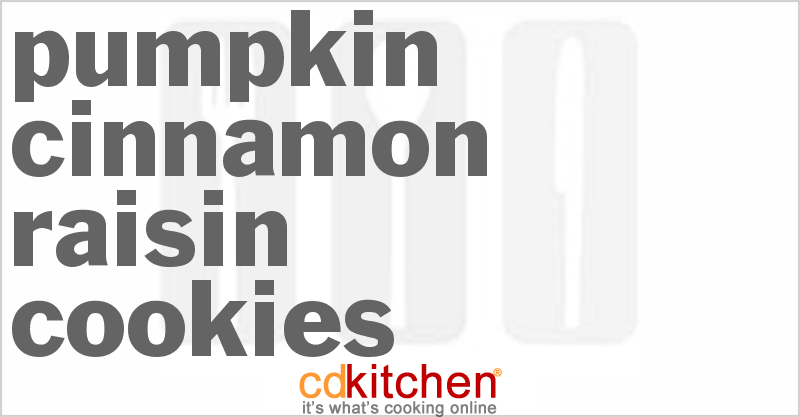 Pumpkin Cinnamon Raisin Cookies - CDKitchen.com