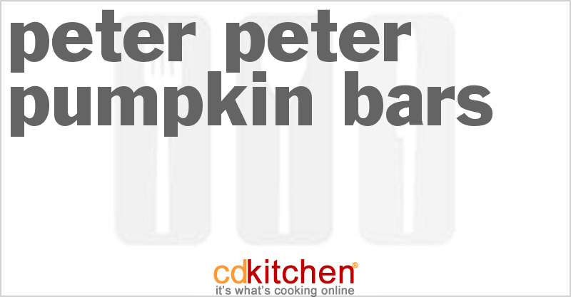 Peter Peter Pumpkin Bars - CDKitchen.com