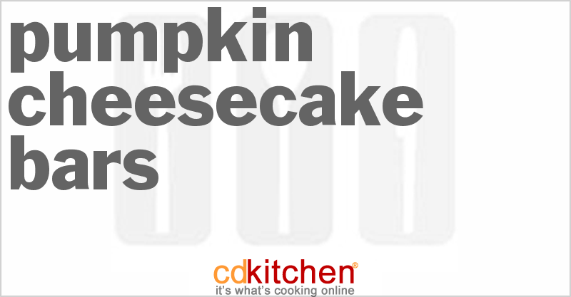 Pumpkin Cheesecake Bars - CDKitchen.com