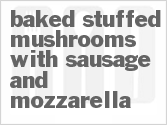recipe for baked stuffed mushrooms with sausage and mozzarella
