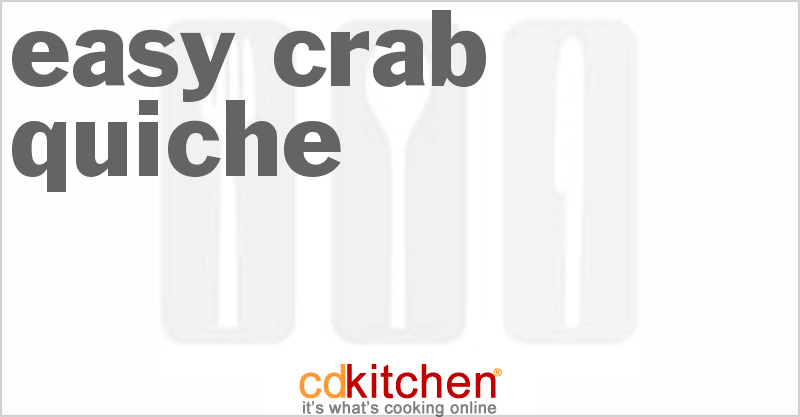Easy Crab Quiche - CDKitchen.com