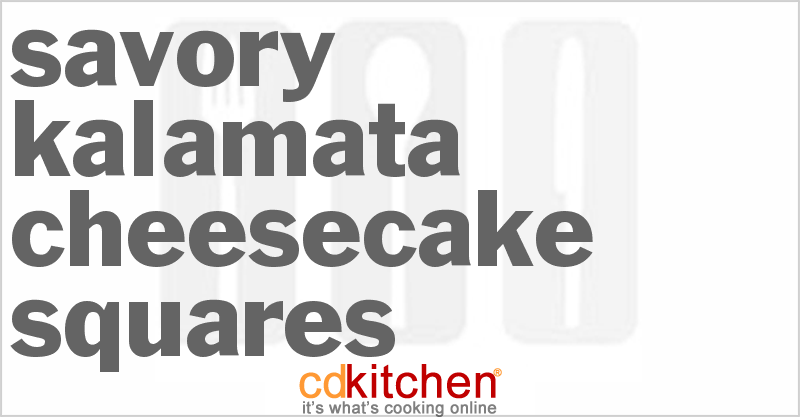 Savory Kalamata Cheesecake Squares - CDKitchen.com