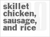 recipe for skillet chicken, sausage, and rice