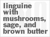 recipe for linguine with mushrooms, sage, and brown butter
