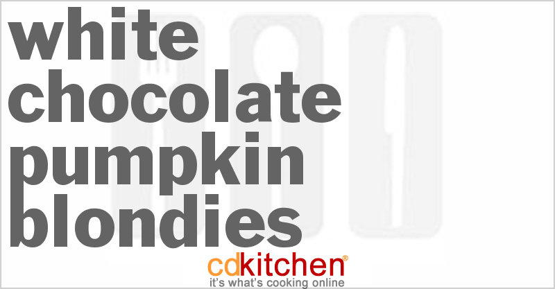 White Chocolate Pumpkin Blondies - CDKitchen.com