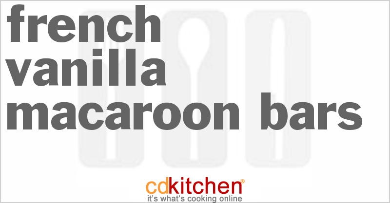 French Vanilla Macaroon Bars - CDKitchen.com