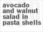 Avocado And Walnut Salad In Pasta Shells