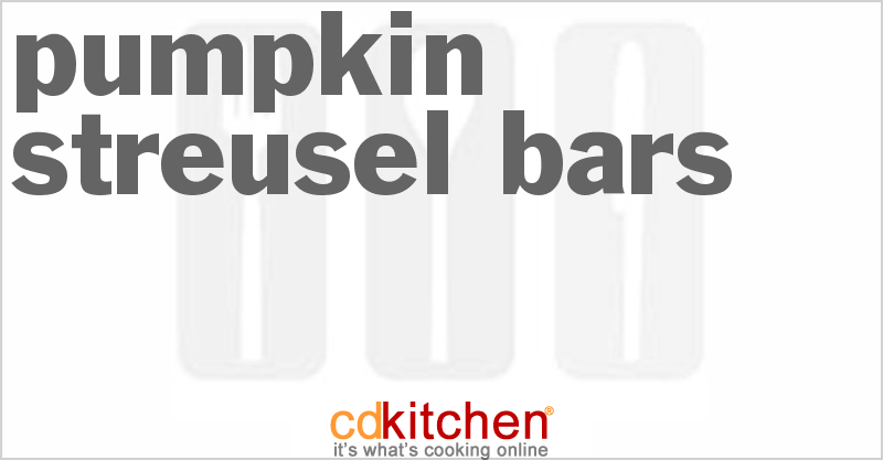 Pumpkin Streusel Bars - CDKitchen.com