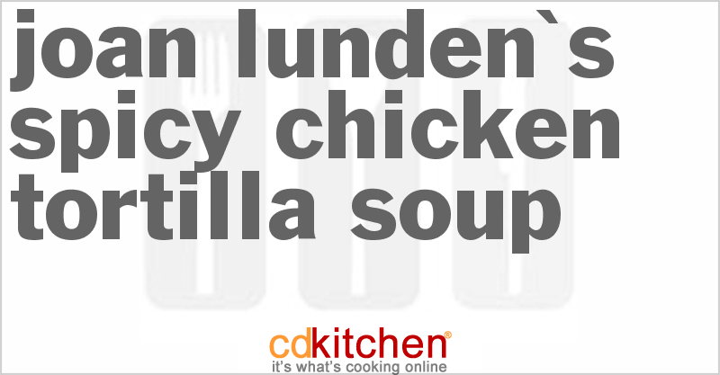 Joan Lunden's Spicy Chicken Tortilla Soup - CDKitchen.com