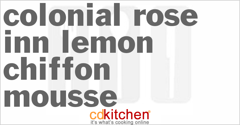 Colonial Rose Inn Lemon Chiffon Mousse - CDKitchen.com