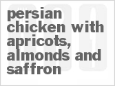 recipe for persian chicken with apricots, almonds and saffron