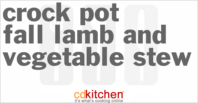 Fall Lamb And Vegetable Stew - CDKitchen.com
