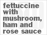 recipe for fettuccine with mushroom, ham and rose sauce