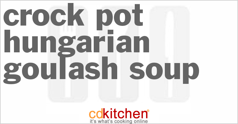 Hungarian Goulash Soup - CDKitchen.com