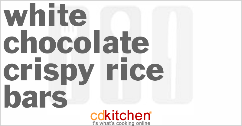 White Chocolate Crispy Rice Bars - CDKitchen.com
