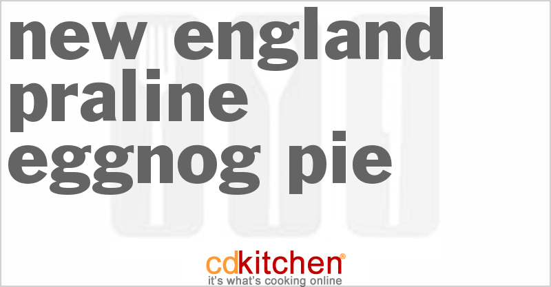 New England Praline Eggnog Pie - CDKitchen.com